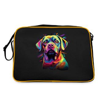 Watercolor Colorful Puggle - Retro Bag - black/gold - Back