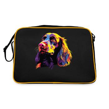 Épagneul Boykin coloré aquarelle - Sac Retro - noir/or - Dos