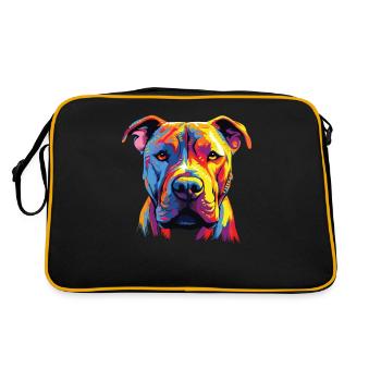 Aquarelle Colorée Dogo Argentino - Sac Retro - noir/or - Dos