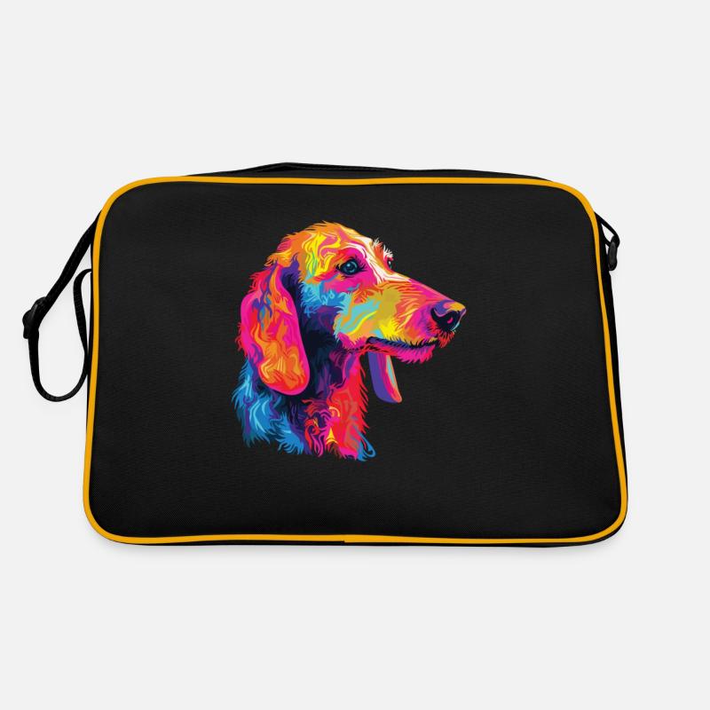 Wasserfarben Farbenfroher Bedlington Terrier Retro Tasche
