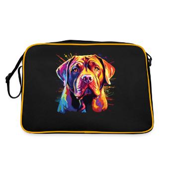 Aquarelle Colorée Dogue de Bordeaux - Sac Retro - noir/or - Dos