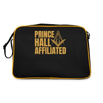 Masonic Angles & Compasses FREEMASON Prince Hall - Retro Bag - black/gold - Back
