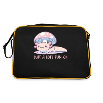 Axolotl de base de chalet mignon avec jeu de mots sur les champignons - Sac Retro - noir/or - Dos