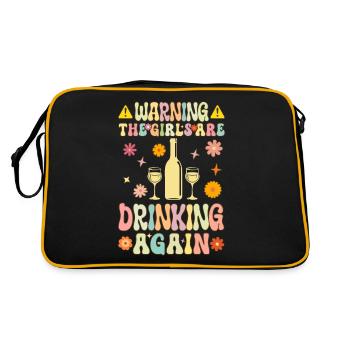Groovy Weintrinken - Retro Tasche - Schwarz/Gold - Hinten