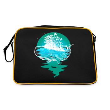 whale, ocean, fish, fish, marine mammals - Retro Bag - black/gold - Back