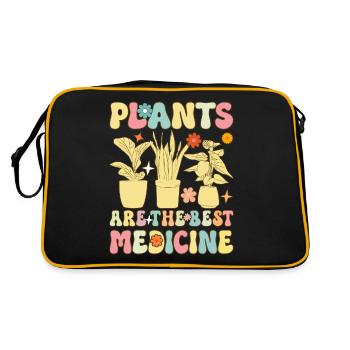 Groovy Plant-Based Diet Vegan Veganism - Retro Bag - black/gold - Back