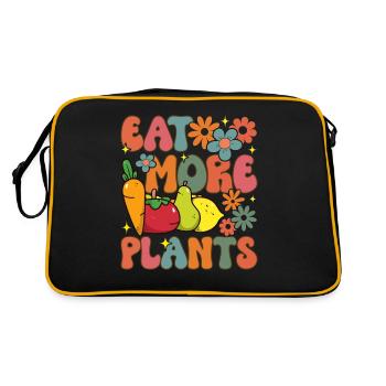 Groovy Plant-Based Diet Vegan Veganism - Retro Bag - black/gold - Back