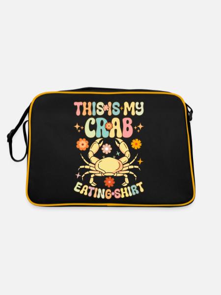 Groovy Crab Lovers Seafood Lovers - Retro Bag - black/gold - Back