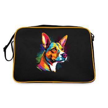 Aquarelle Coloré Basenji - Sac Retro - noir/or - Dos