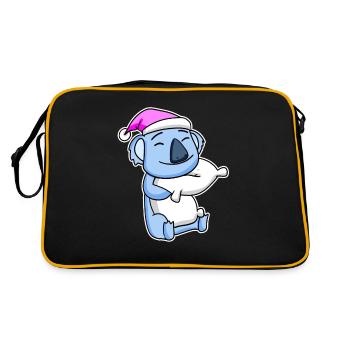 Koala Bear Tired Sleeping Sleeping Girl - Retro Bag - black/gold - Back