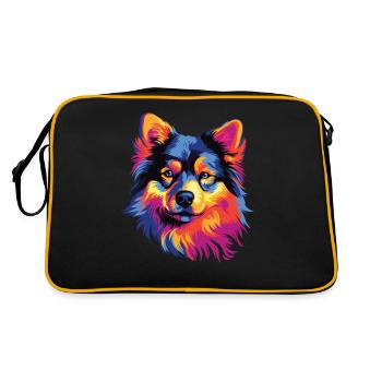 Aquarelle colorée finlandaise de Laponie - Sac Retro - noir/or - Dos