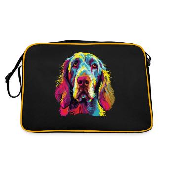 Aquarelle colorée Spinone Italiano - Sac Retro - noir/or - Dos