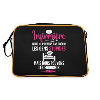 Krankenschwester Humor - Krankenschwester Geschenk - Retro Tasche - Schwarz/Gold - Hinten