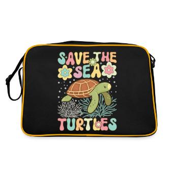 Amoureux des tortues groovy - Sac Retro - noir/or - Dos