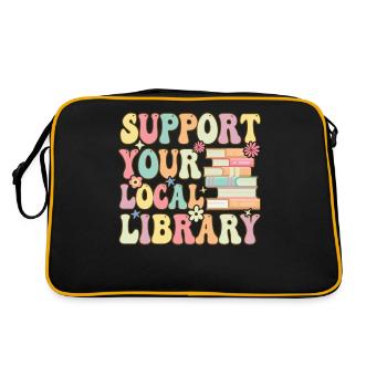 Groovy Book Reader Librarian - Retro Bag - black/gold - Back