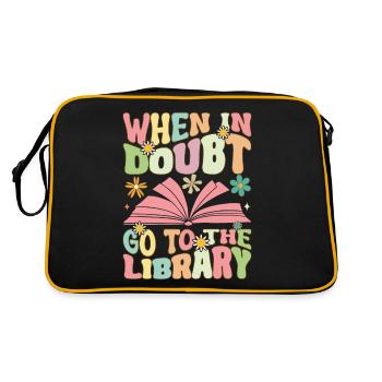 Groovy Book Reader Librarian - Retro Bag - black/gold - Back
