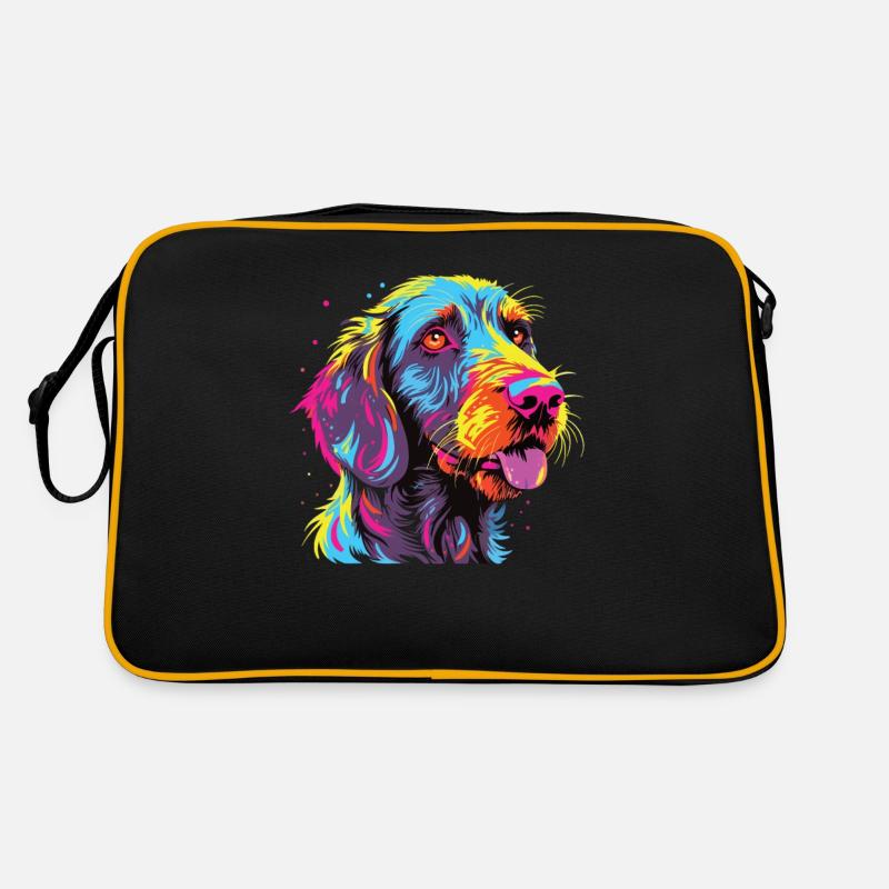 Wasserfarben Farbenfroher Deutsch Drahthaar Retro Tasche