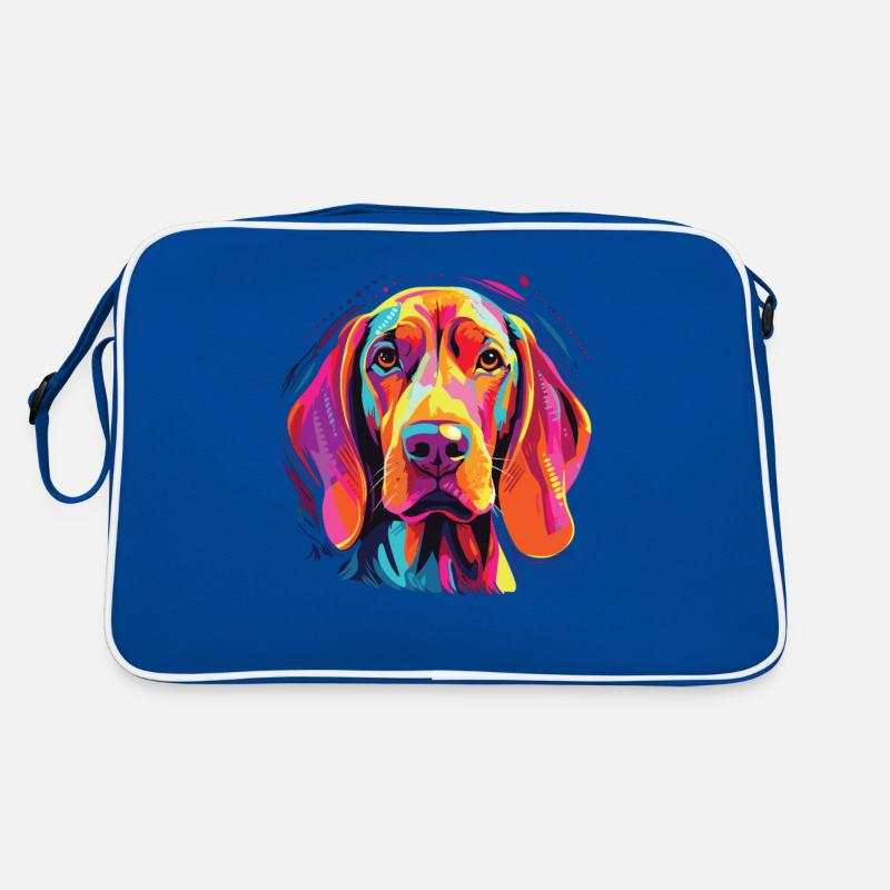 Aquarelle colorée Redbone Coonhound Sac Retro