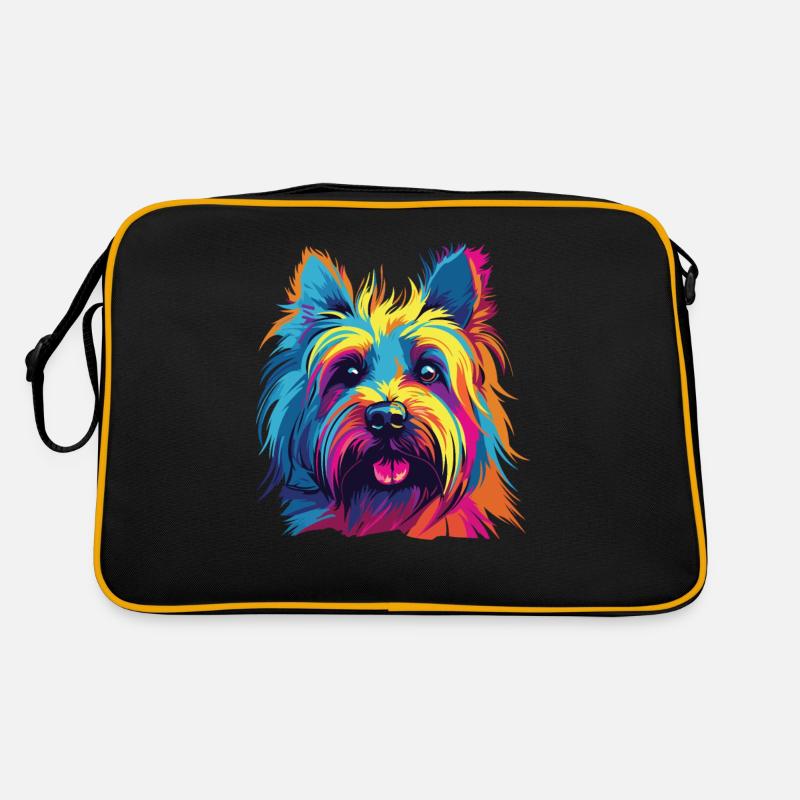 Watercolor Colorful Skye Terrier Retro Bag