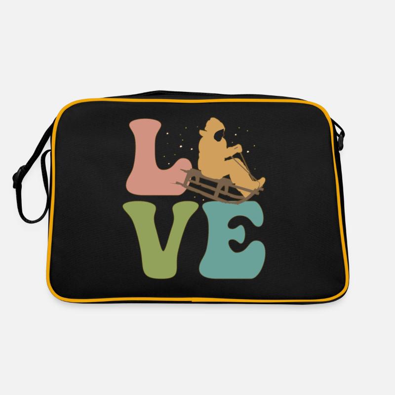 LOVE Schlittenfahrt Schlitten Retro Tasche