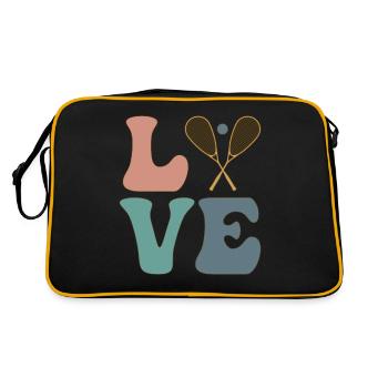 LOVE Squash Player Trainer - Retro Tasche - Schwarz/Gold - Hinten