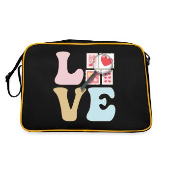 LOVE Stamp Collector Timbre Collectionneur Timbre Collectionner - Sac Retro - noir/or - Dos