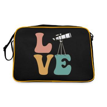 LOVE Telescope Stargazer Stargazing Astronomy - Retro Bag - black/gold - Back
