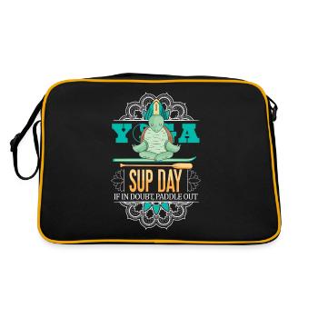 SUP paddleboarding Stand Up Paddle Schildkröte - Retro Tasche - Schwarz/Gold - Hinten