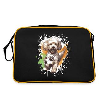 Caniche chien Équipe de sport de football - Sac Retro - noir/or - Dos