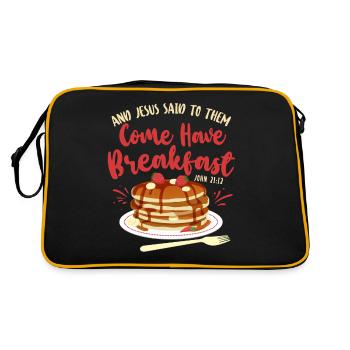 Citation biblique pour enfants amoureux des crêpes - Sac Retro - noir/or - Dos
