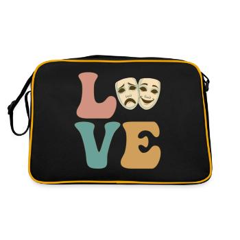 LOVE, Theatre, Drama, Comedy, Masquerade Theatre - Retro Bag - black/gold - Back