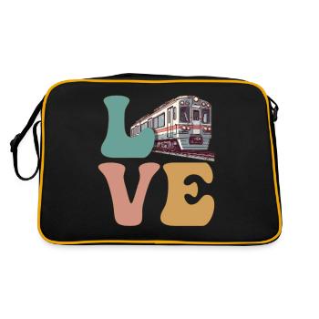 LOVE Train Trainspotter Trainspotting Modélisme ferroviaire - Sac Retro - noir/or - Dos