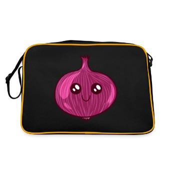 Oignon rouge légumes épices kawai cuisine visage - Sac Retro - noir/or - Dos