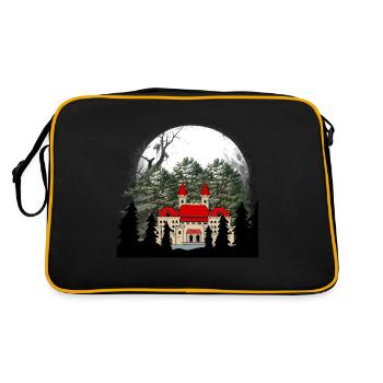 Fairytale Castle Middle Ages Castle Fortress - Retro Bag - black/gold - Back