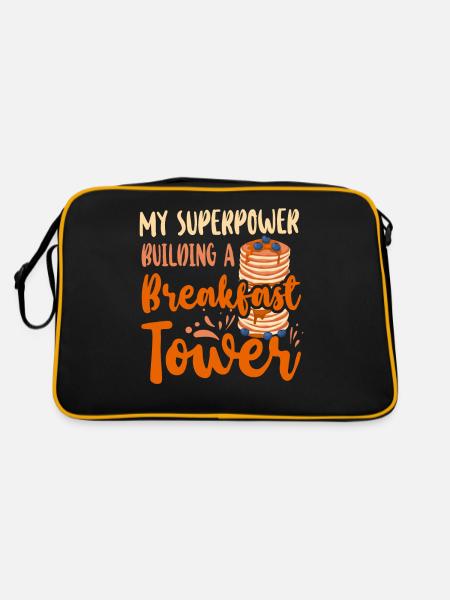 Pancake Lover Kids My Superpower - Retro Tasche - Schwarz/Gold - Hinten