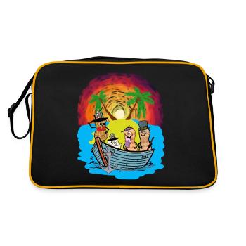Expédition dans les mers du Sud, Voyage, Aventure, Cacahuètes, Ahoy - Sac Retro - noir/or - Dos