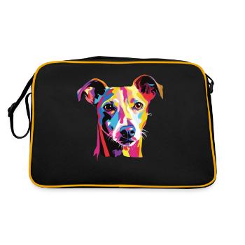 Aquarelle coloré lévrier italien - Sac Retro - noir/or - Dos