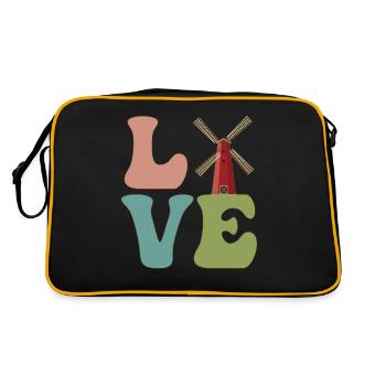 LOVE Wind Power Plant Wind Power - Retro Bag - black/gold - Back
