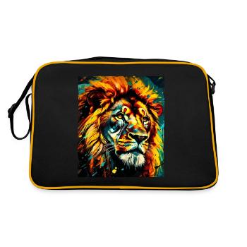 Lion Portrait - Retro Bag - black/gold - Back