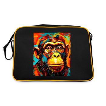 Monkey Portrait - Retro Bag - black/gold - Back