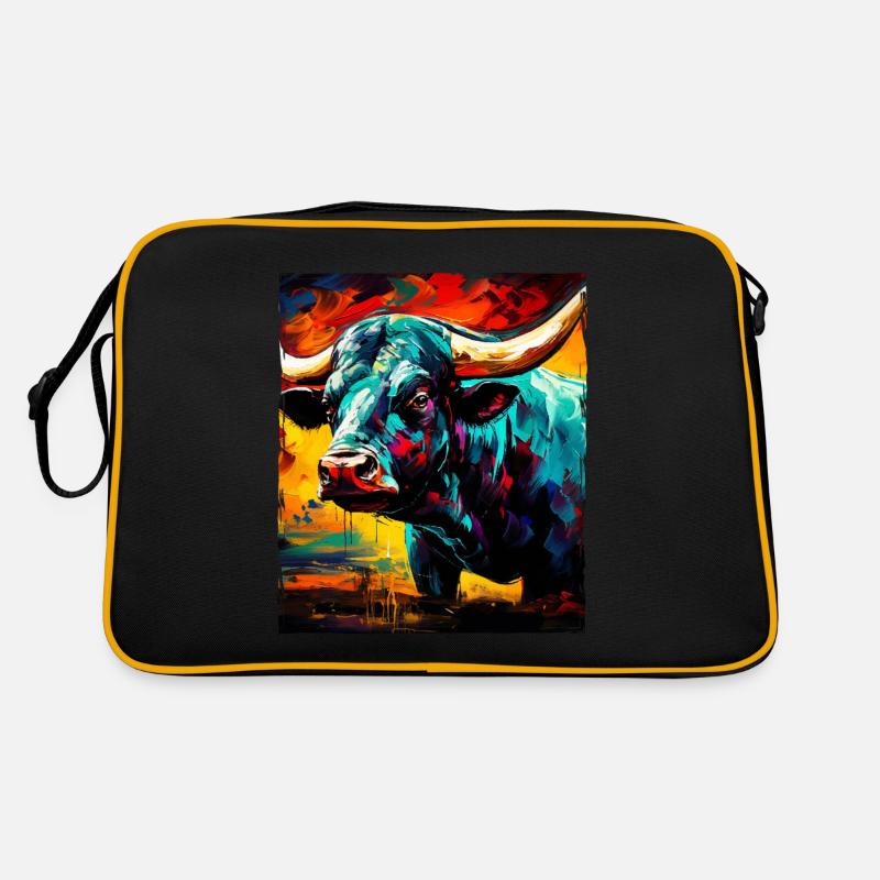 Portrait Taureau Taureau Sac Retro