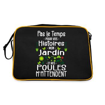 Jardin Poule Humour - Humour Jardinier - Retro Bag - black/gold - Back