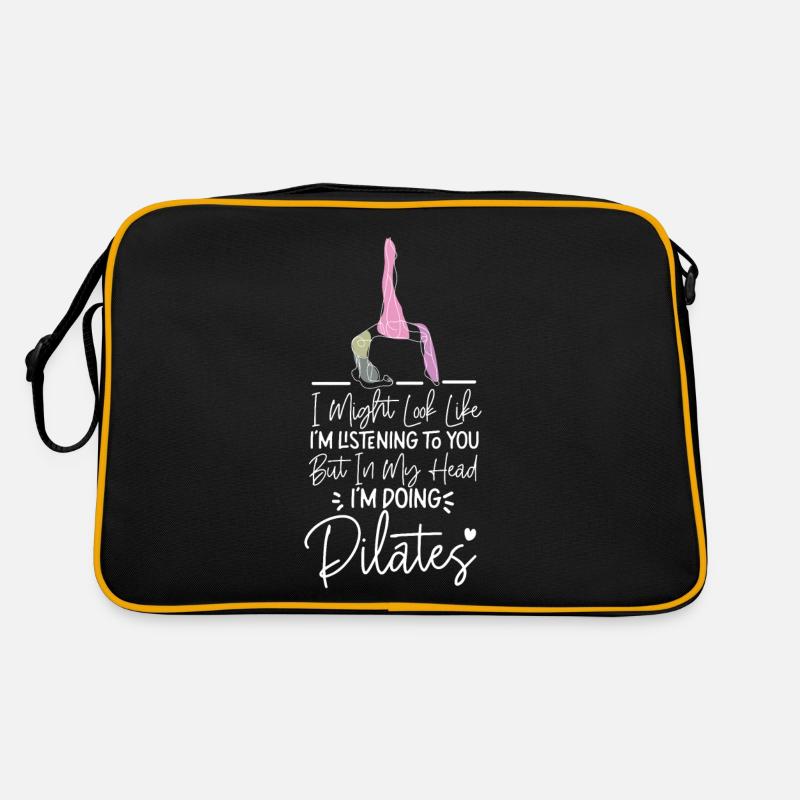 Pilates Instructor Teacher I Might - Retro Tasche - Schwarz/Gold