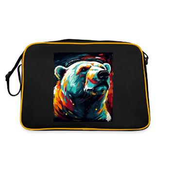 Polar Bear Portrait Polar Bear - Retro Bag - black/gold - Back