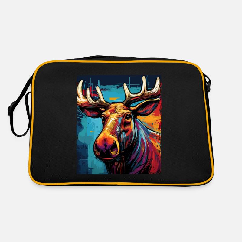Moose Portrait Retro Bag