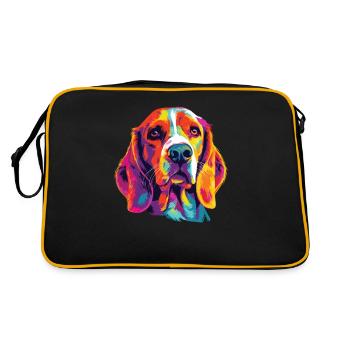 Aquarelle colorée Beagle Harrier - Sac Retro - noir/or - Dos