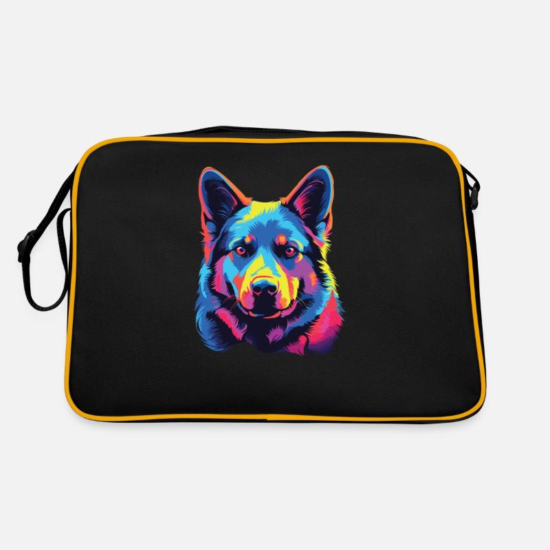 Aquarelle colorée norvégien Elkhound Sac Retro