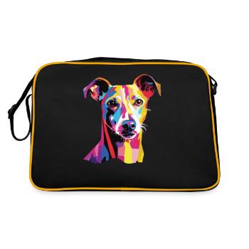 Aquarelle coloré lévrier italien - Sac Retro - noir/or - Dos