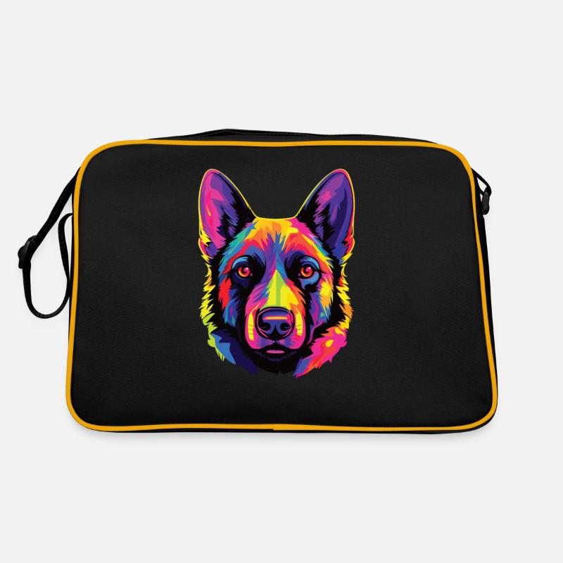 Aquarelle colorée norvégien Elkhound Sac Retro