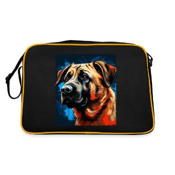 Kangal Hund Portrait - Retro Tasche - Schwarz/Gold - Hinten
